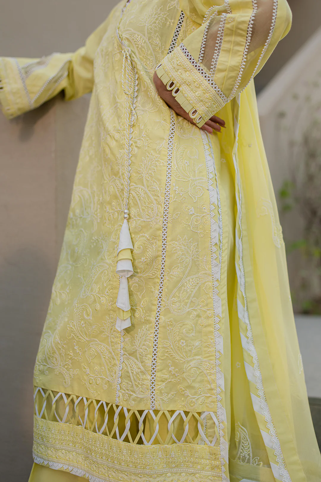Embroidered Shirt Shalwar Dupatta - 0707 - Image 4