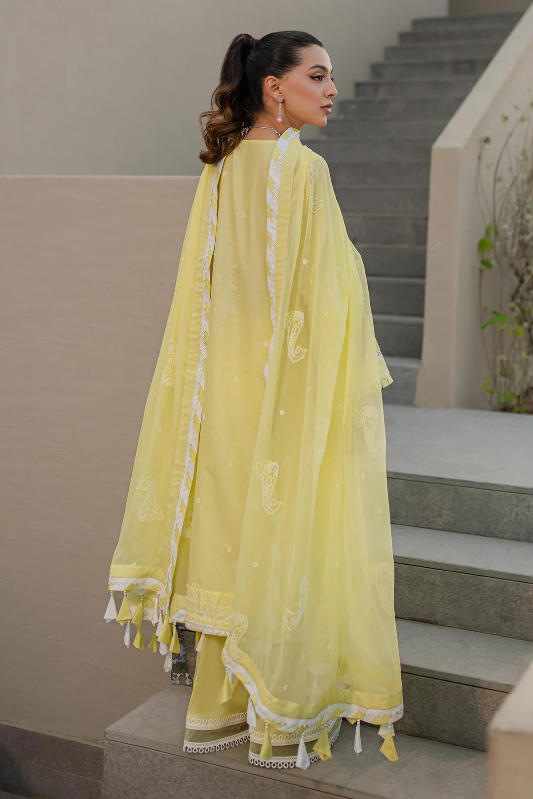 Embroidered Shirt Shalwar Dupatta - 0707 - Image 6