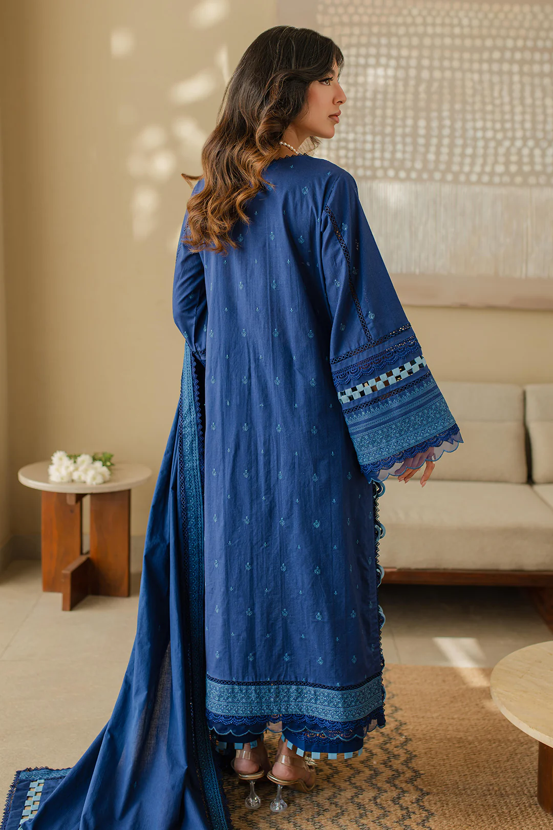 Embroidered Shirt Shalwar Dupatta - 0711 - Image 10