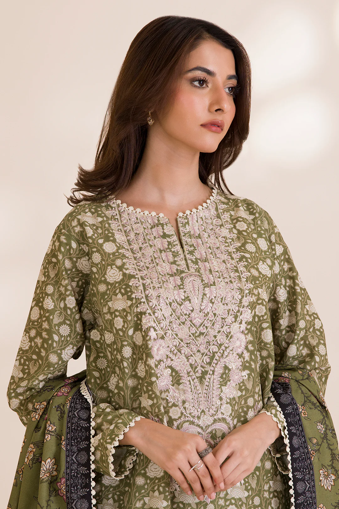 Embroidered Shirt Shalwar Dupatta - 0041 - Image 3