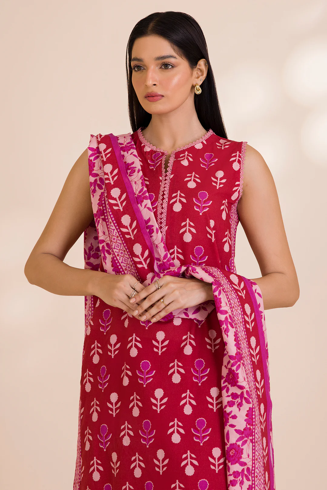 Embroidered Shirt Shalwar Dupatta - 0042 - Image 3