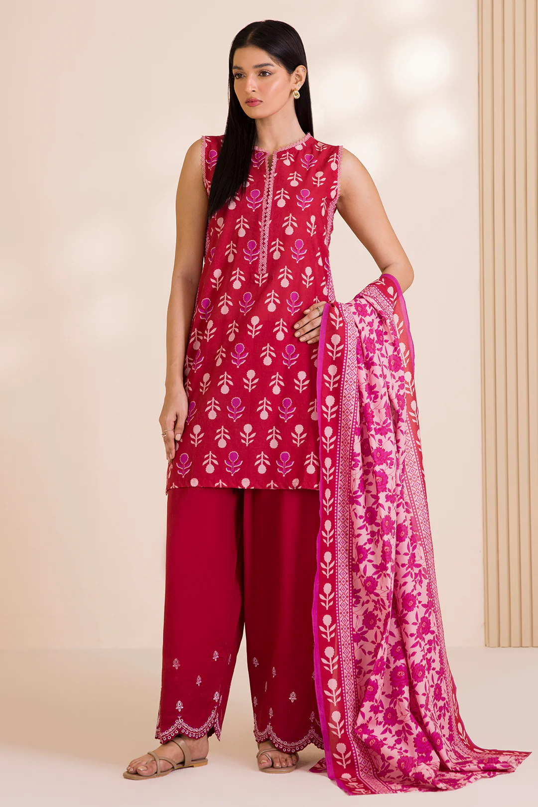 Embroidered Shirt Shalwar Dupatta - 0042 - Image 4