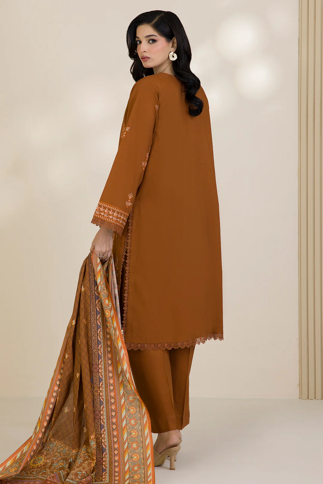Embroidered Shirt Shalwar Dupatta - 0045 - Image 8
