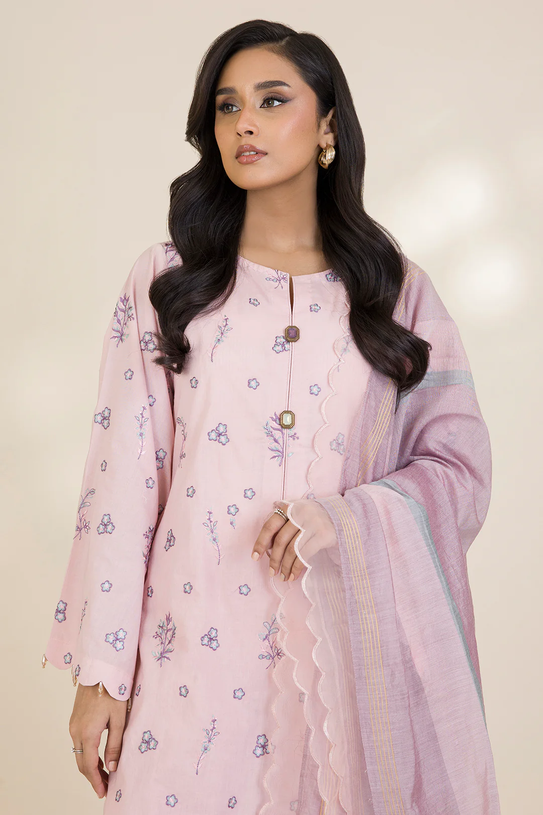 Embroidered Shirt Shalwar Dupatta - 0046 - Image 4
