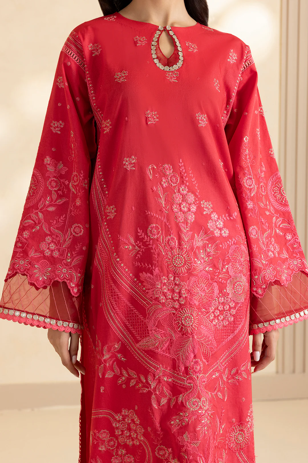 Embroidered Shirt Shalwar Dupatta - 0051 - Image 8