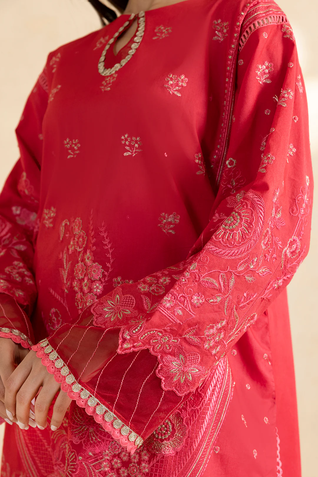 Embroidered Shirt Shalwar Dupatta - 0051 - Image 9