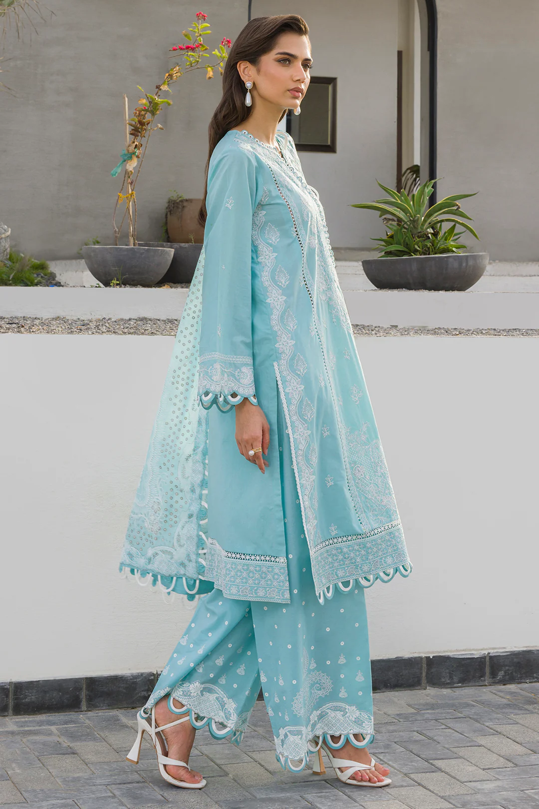 Embroidered Shirt Shalwar Dupatta - 0053 - Image 2