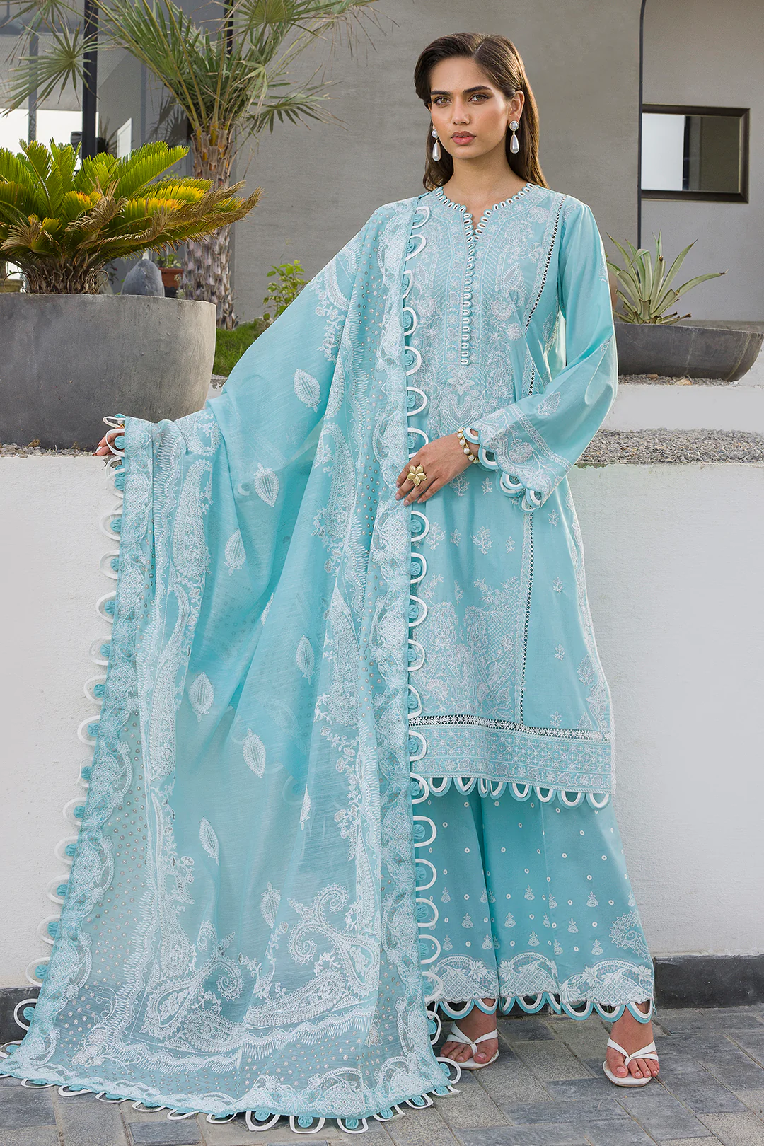 Embroidered Shirt Shalwar Dupatta - 0053 - Image 3