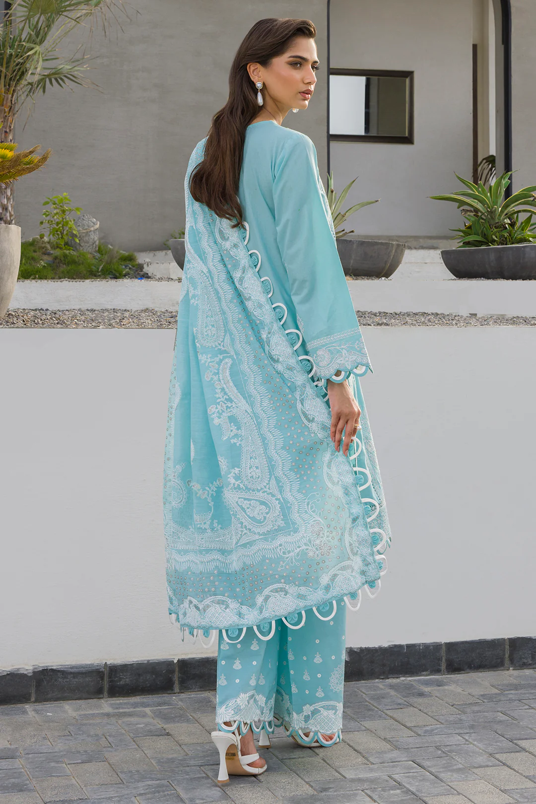 Embroidered Shirt Shalwar Dupatta - 0053 - Image 5