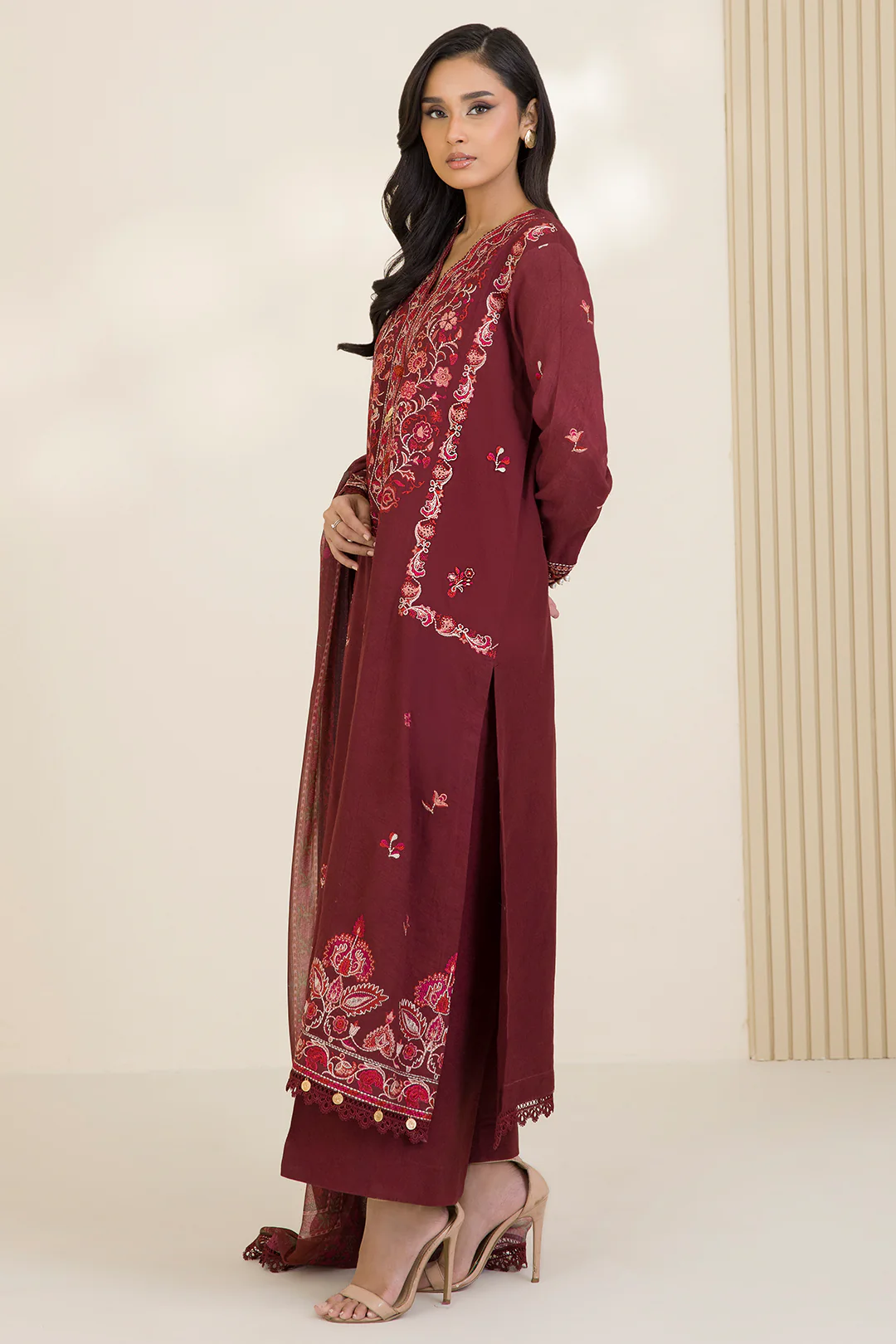 Embroidered Shirt Shalwar Dupatta - 0054 - Image 10