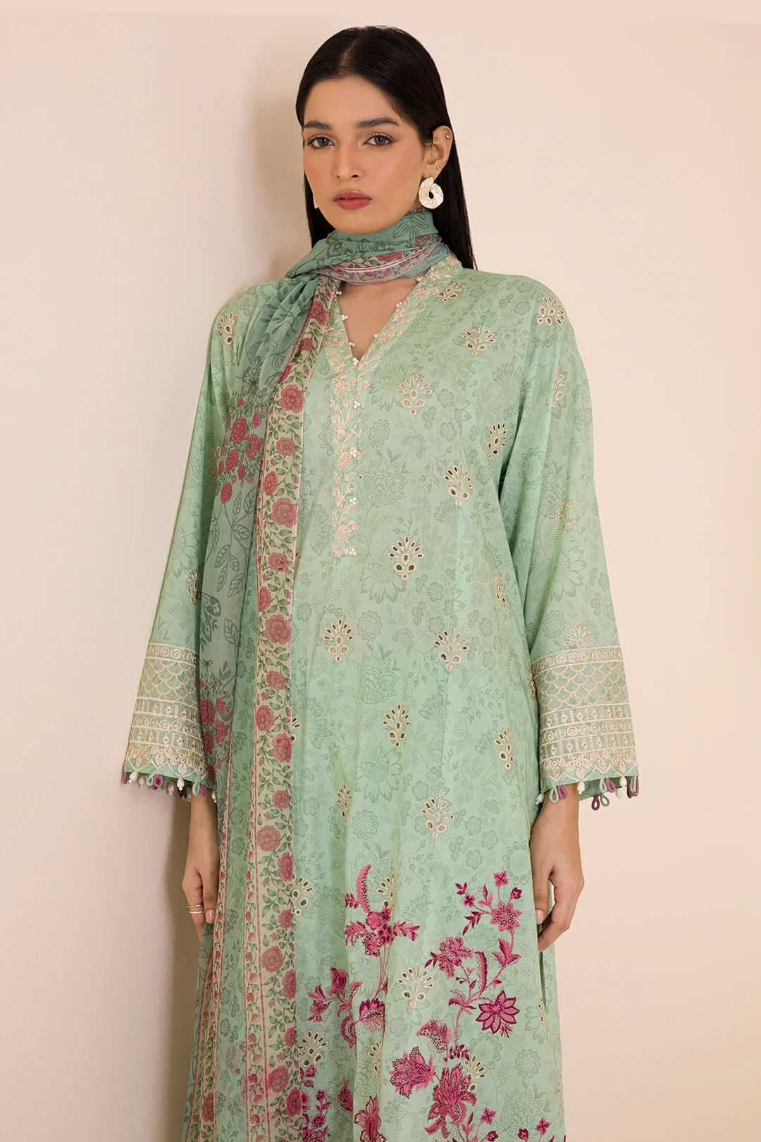 Embroidered Shirt Shalwar Dupatta - 0056 - Image 3