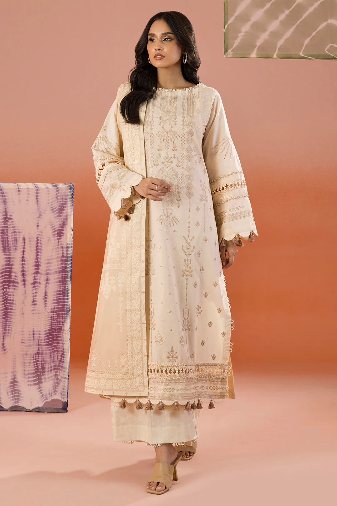 Embroidered Shirt Shalwar Dupatta - 0057 - Image 4
