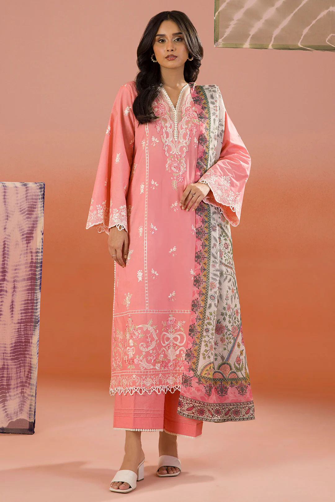 Embroidered Shirt Shalwar Dupatta - 0058 - Image 2