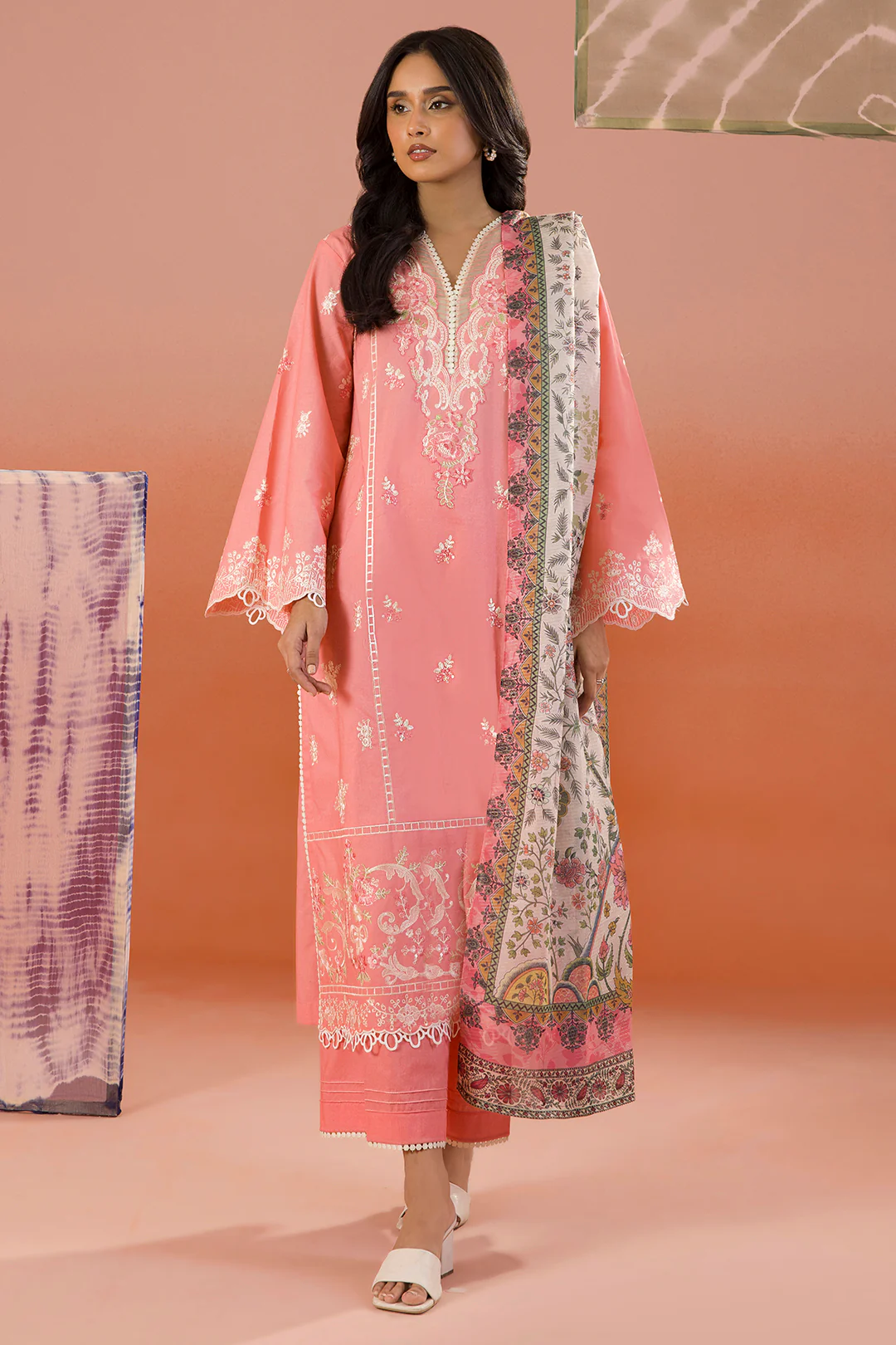 Embroidered Shirt Shalwar Dupatta - 0058 - Image 4