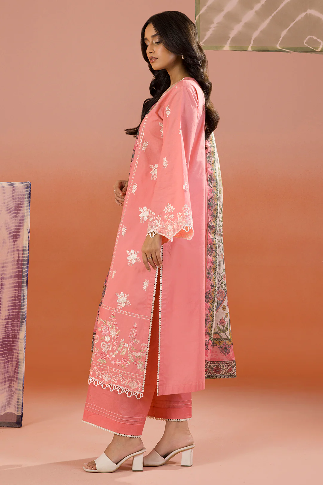 Embroidered Shirt Shalwar Dupatta - 0058 - Image 5