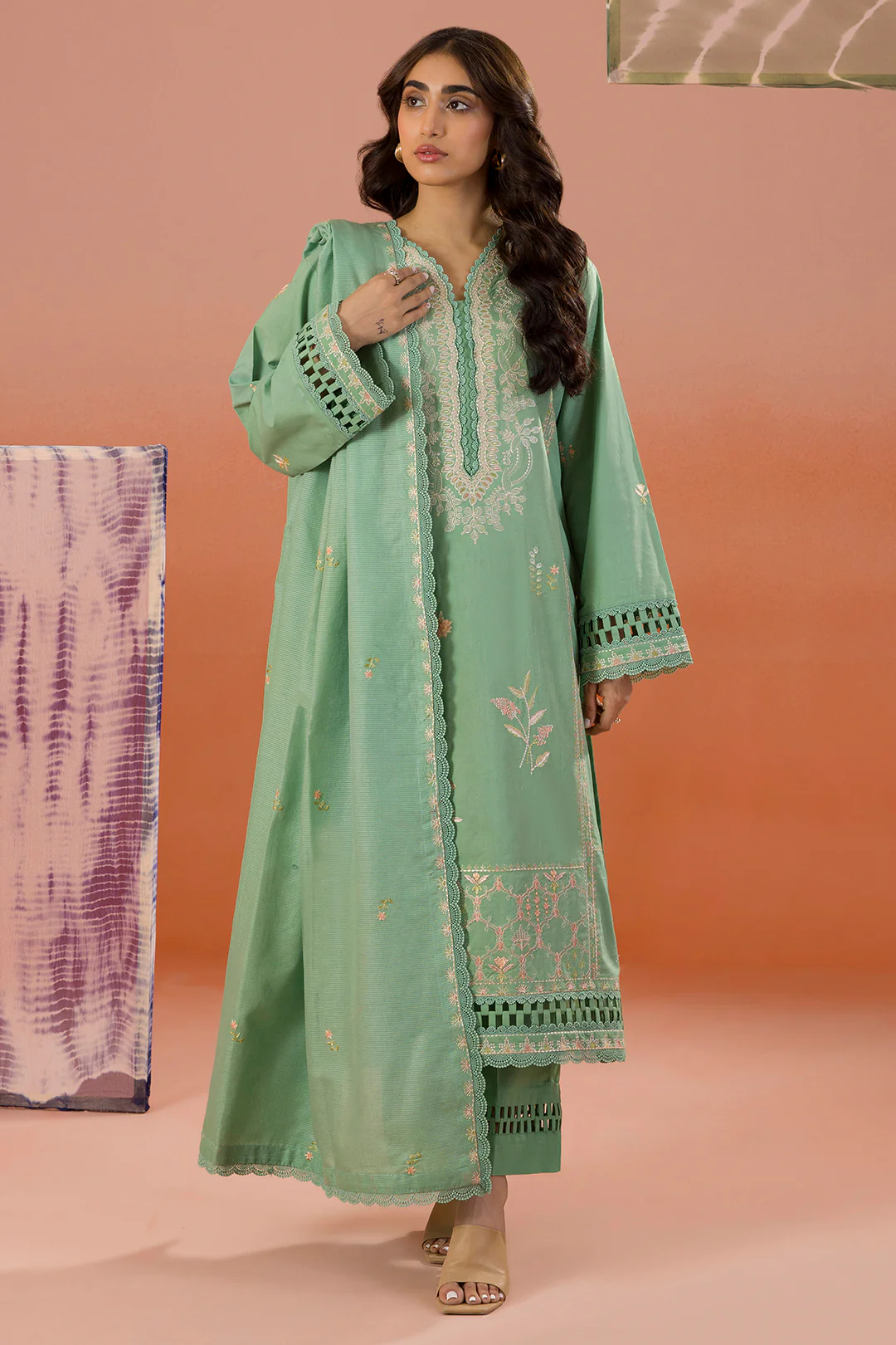 Embroidered Shirt Shalwar Dupatta - 0063 - Image 2