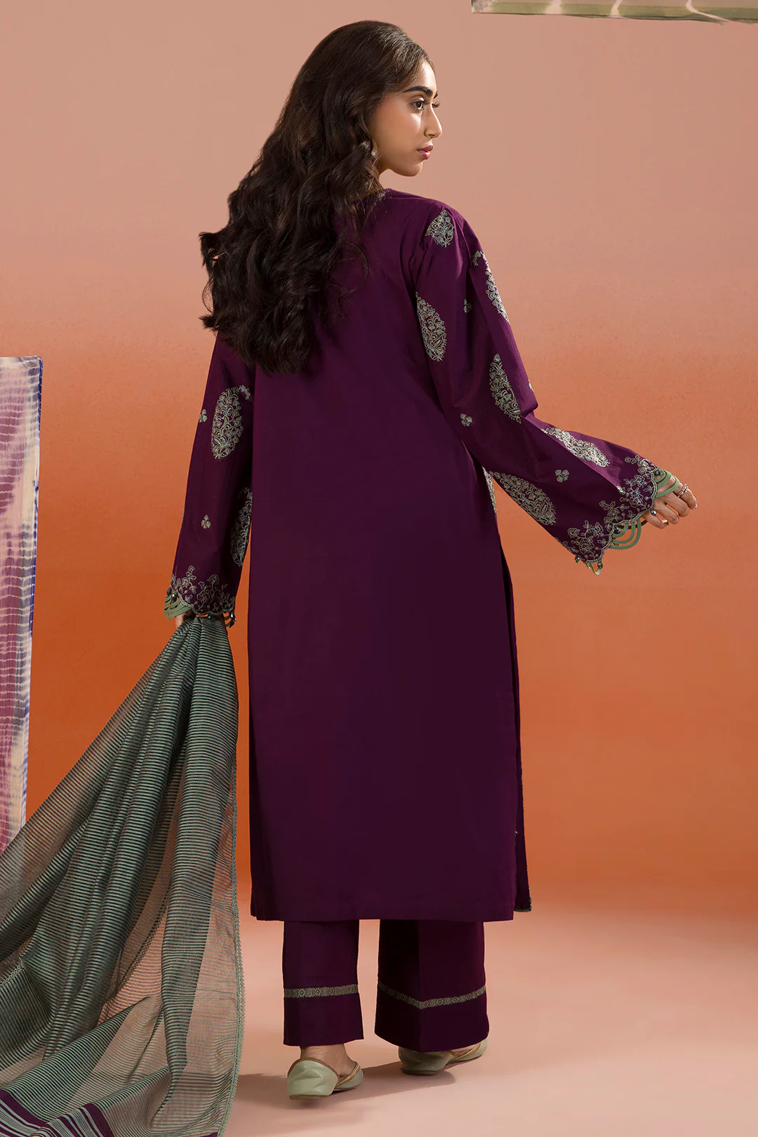 Embroidered Shirt Shalwar Dupatta - 0066 - Image 8