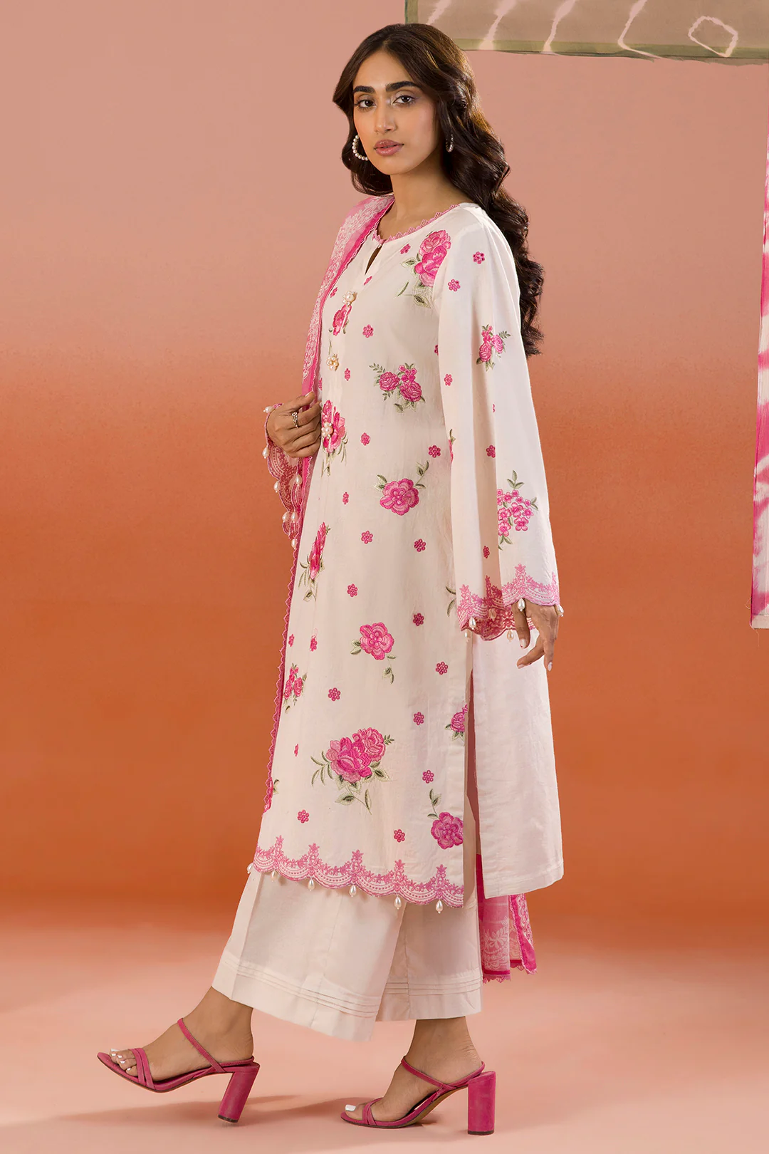 Embroidered Shirt Shalwar Dupatta - 0067 - Image 10