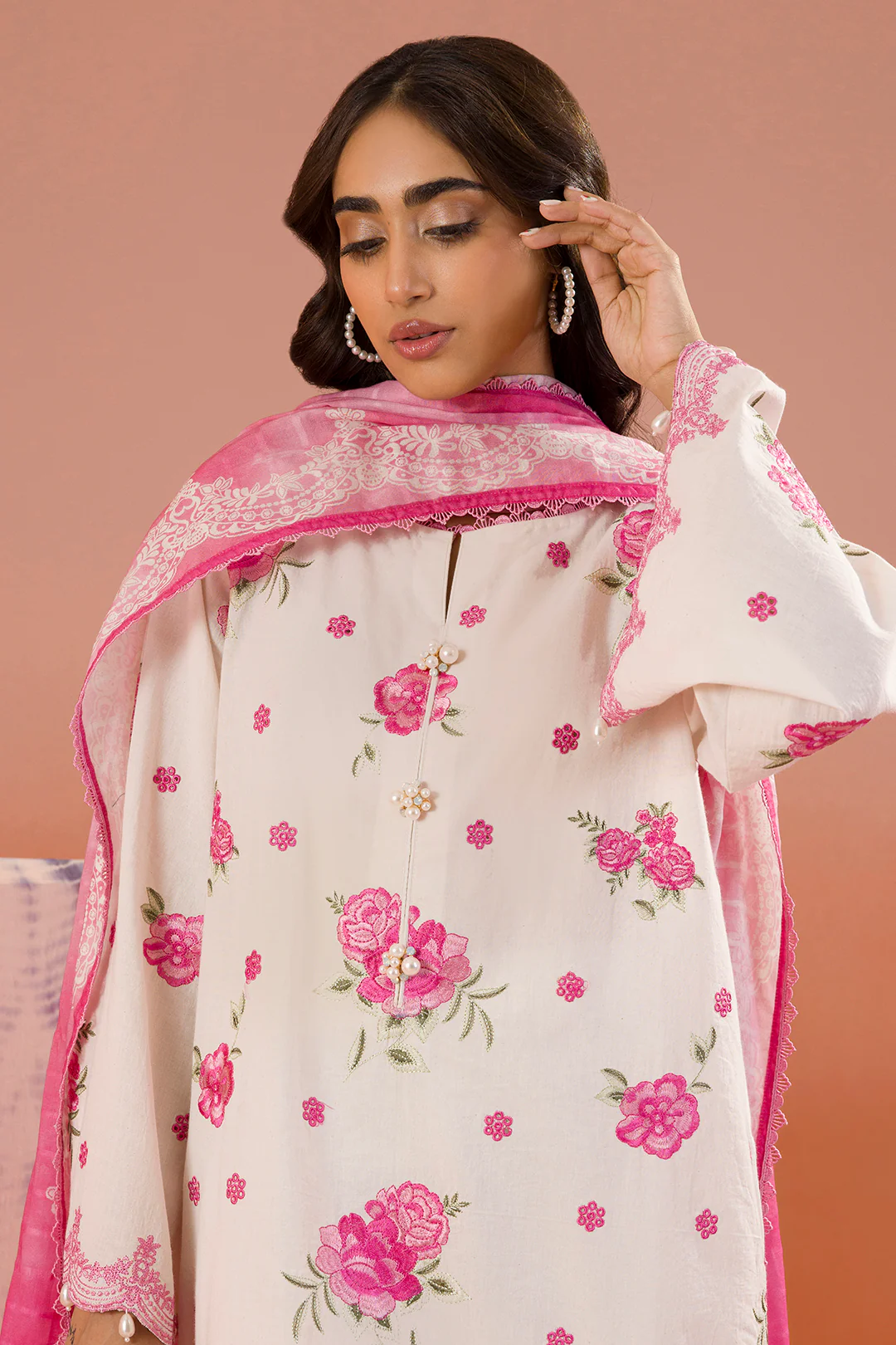 Embroidered Shirt Shalwar Dupatta - 0067 - Image 3