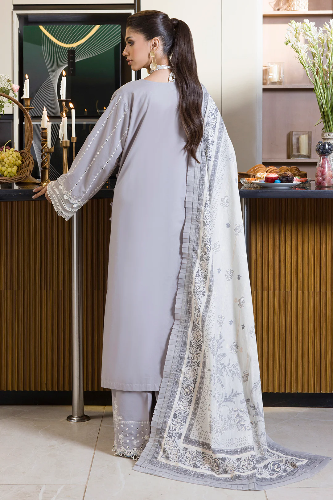 Embroidered Shirt Shalwar Dupatta - 0069 - Image 14