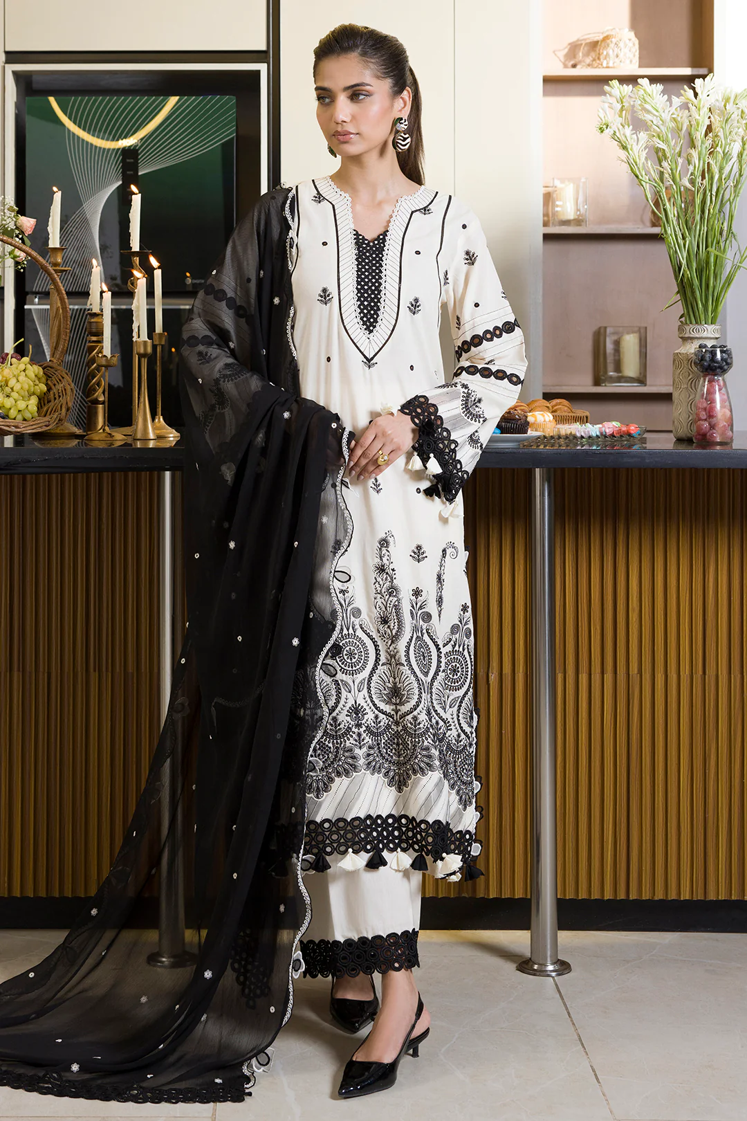 Embroidered Shirt Shalwar Dupatta - 0071 - Image 5
