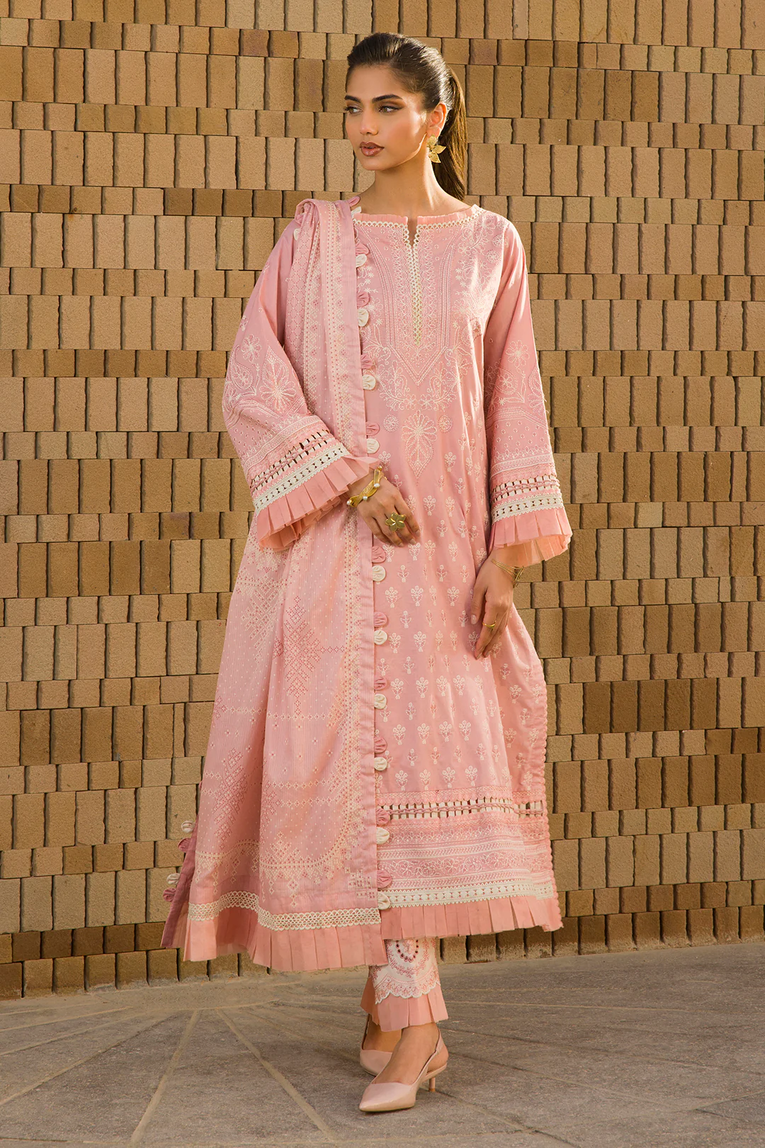 Embroidered Shirt Shalwar Dupatta - 0072 - Image 9