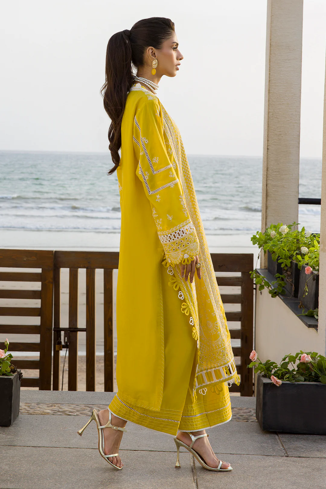 Embroidered Shirt Shalwar Dupatta - 0073 - Image 10