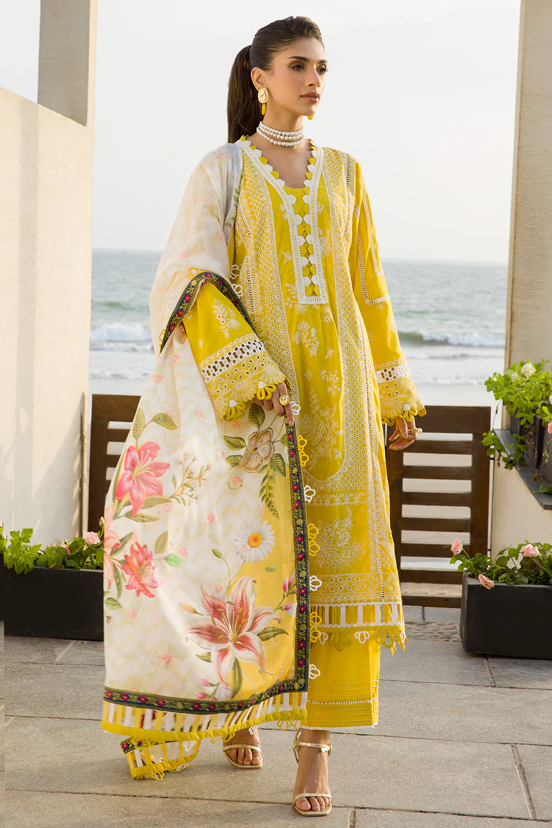 Embroidered Shirt Shalwar Dupatta - 0073 - Image 15