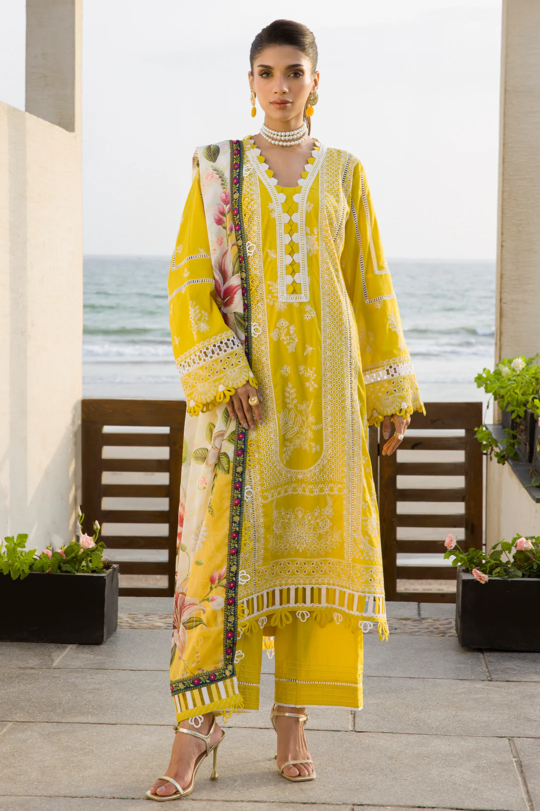 Embroidered Shirt Shalwar Dupatta - 0073 - Image 3