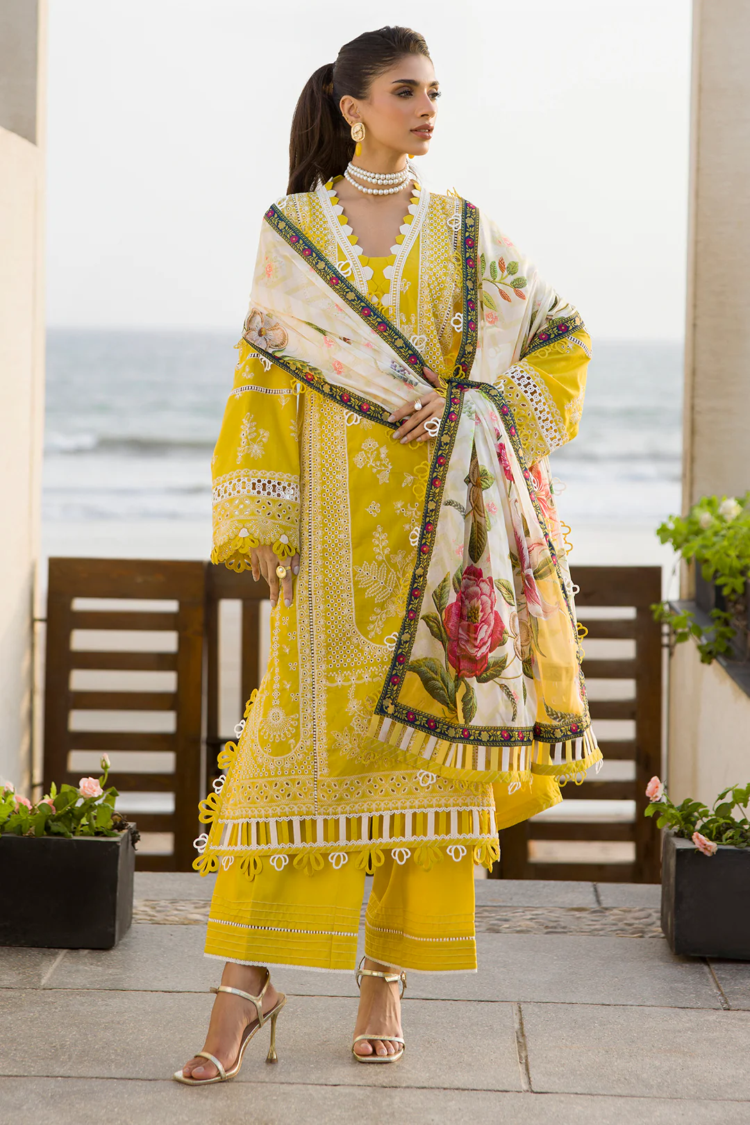 Embroidered Shirt Shalwar Dupatta - 0073 - Image 5