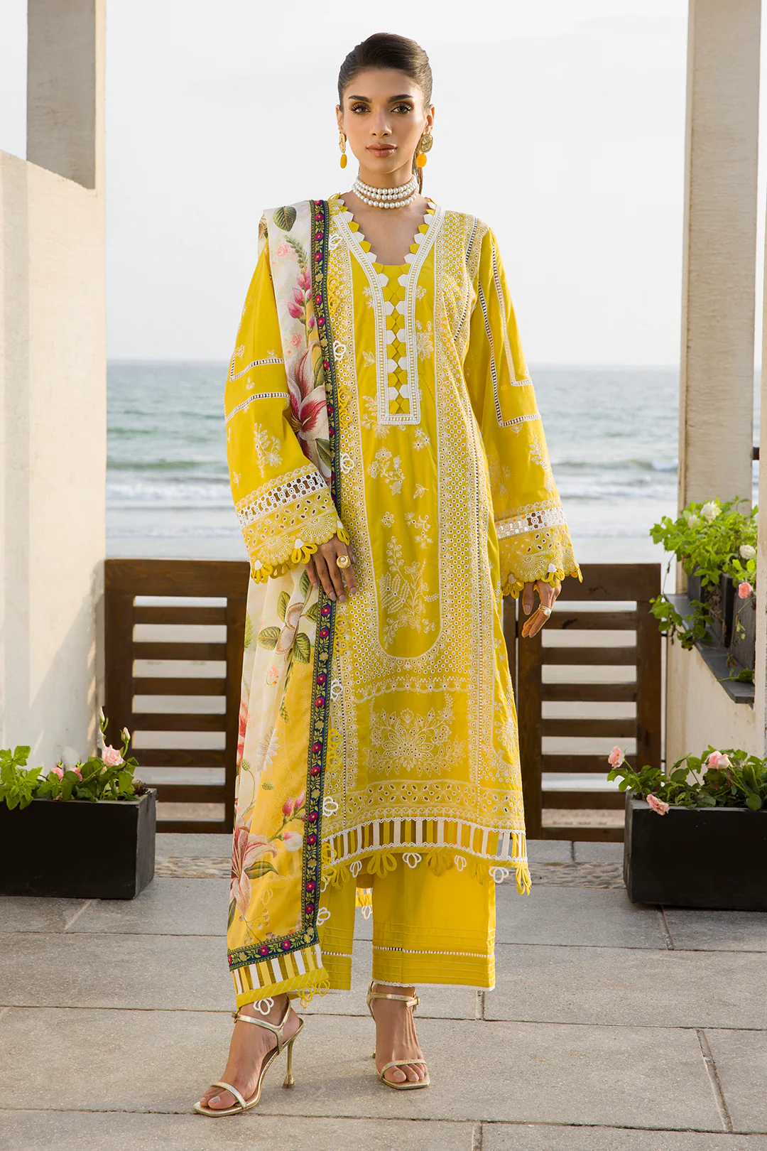Embroidered Shirt Shalwar Dupatta - 0073 - Image 6