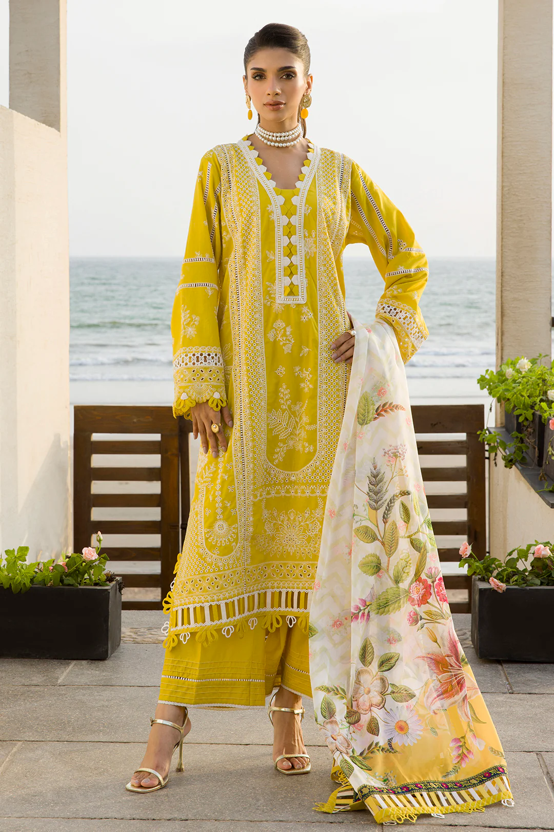 Embroidered Shirt Shalwar Dupatta - 0073 - Image 7