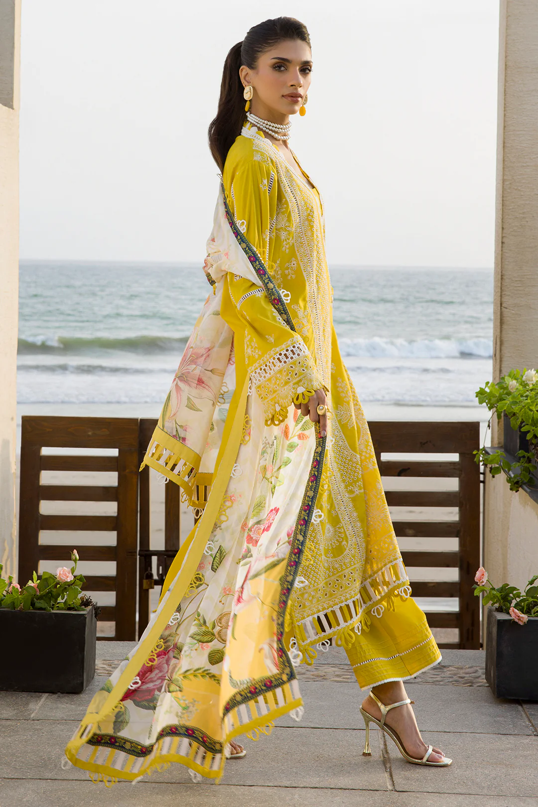 Embroidered Shirt Shalwar Dupatta - 0073 - Image 8