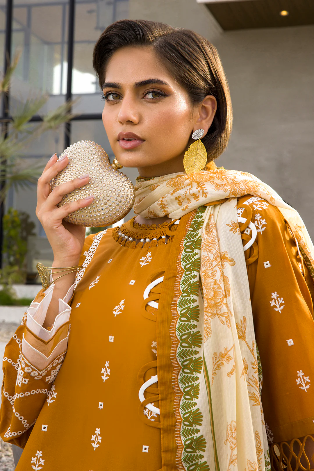 Embroidered Shirt Shalwar Dupatta - 0074 - Image 4