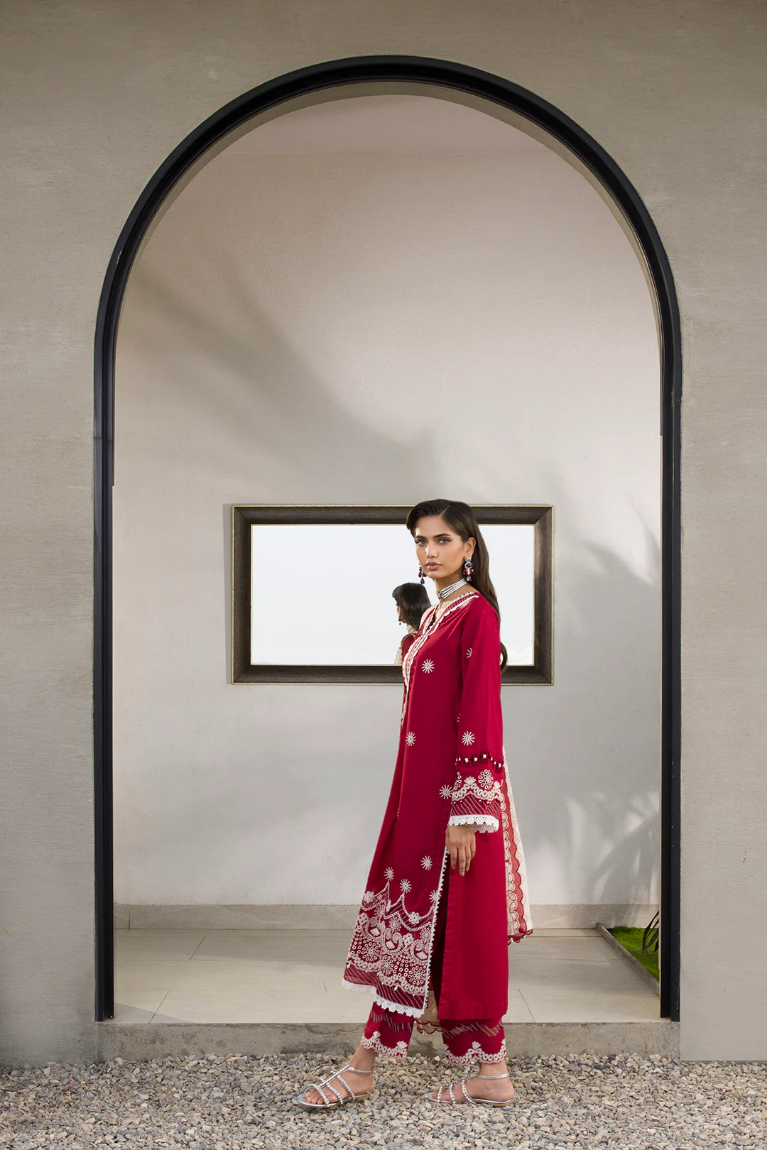 Embroidered Shirt Shalwar Dupatta - 0075 - Image 13