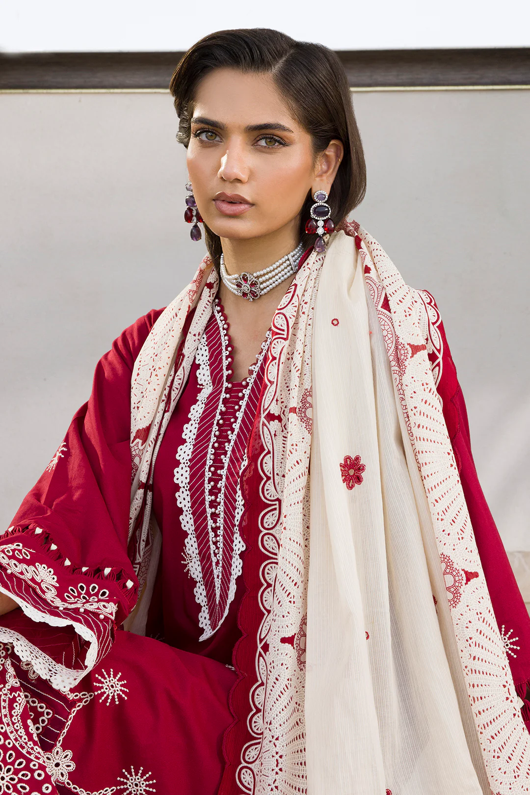 Embroidered Shirt Shalwar Dupatta - 0075 - Image 2