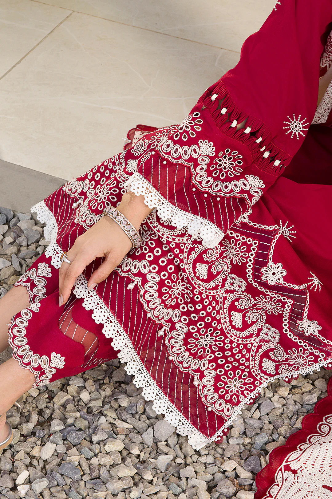 Embroidered Shirt Shalwar Dupatta - 0075 - Image 7