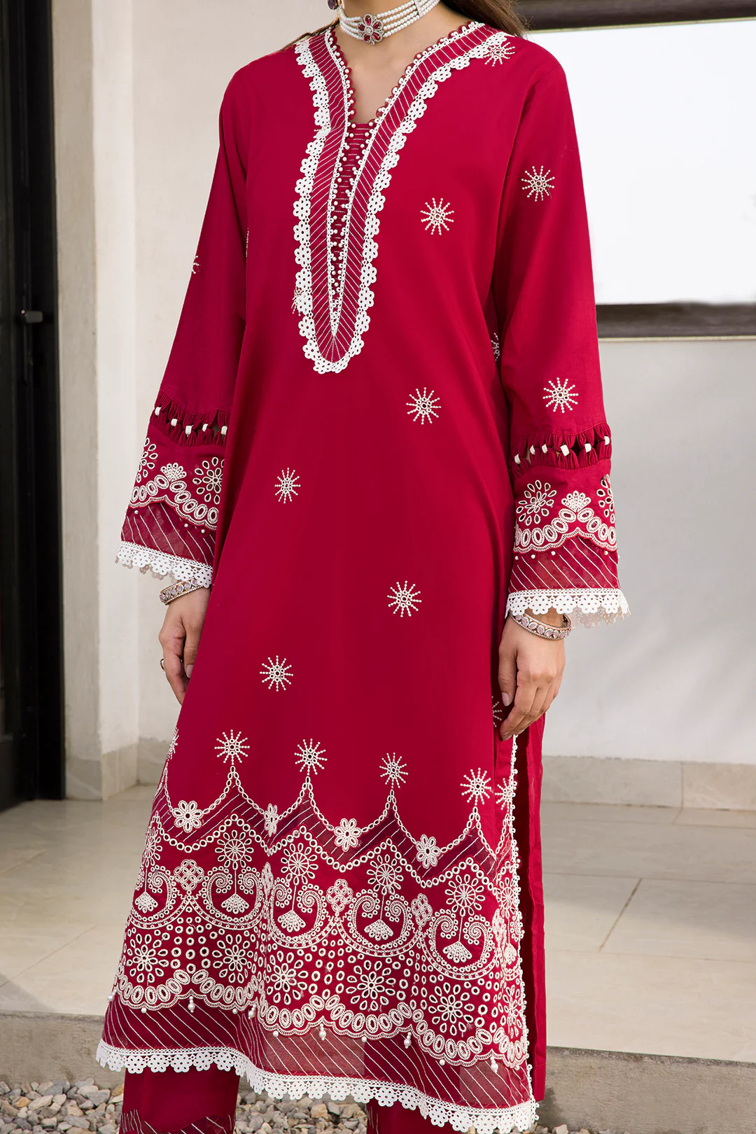 Embroidered Shirt Shalwar Dupatta - 0075 - Image 8