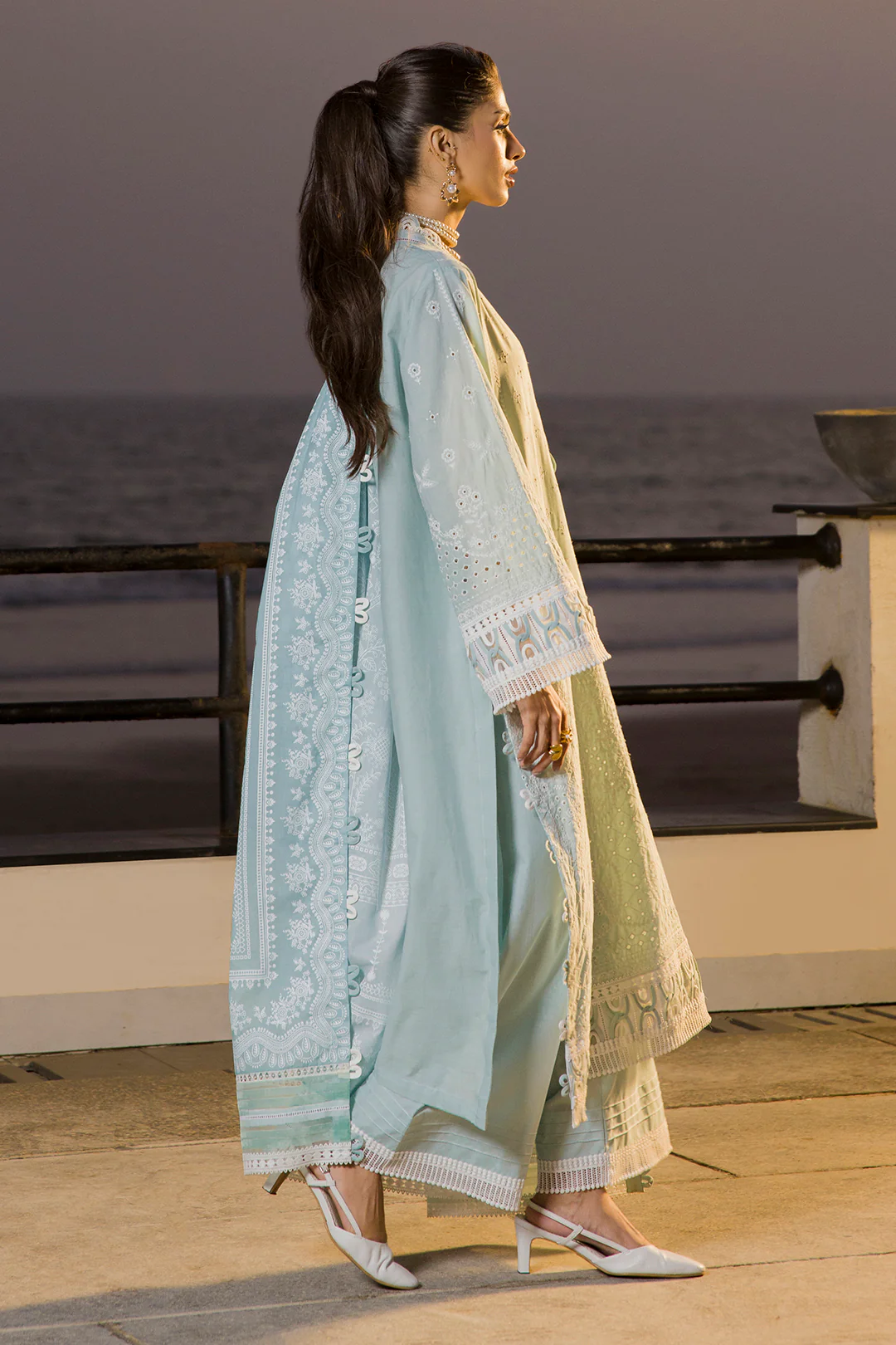 Embroidered Shirt Shalwar Dupatta - 0079 - Image 12