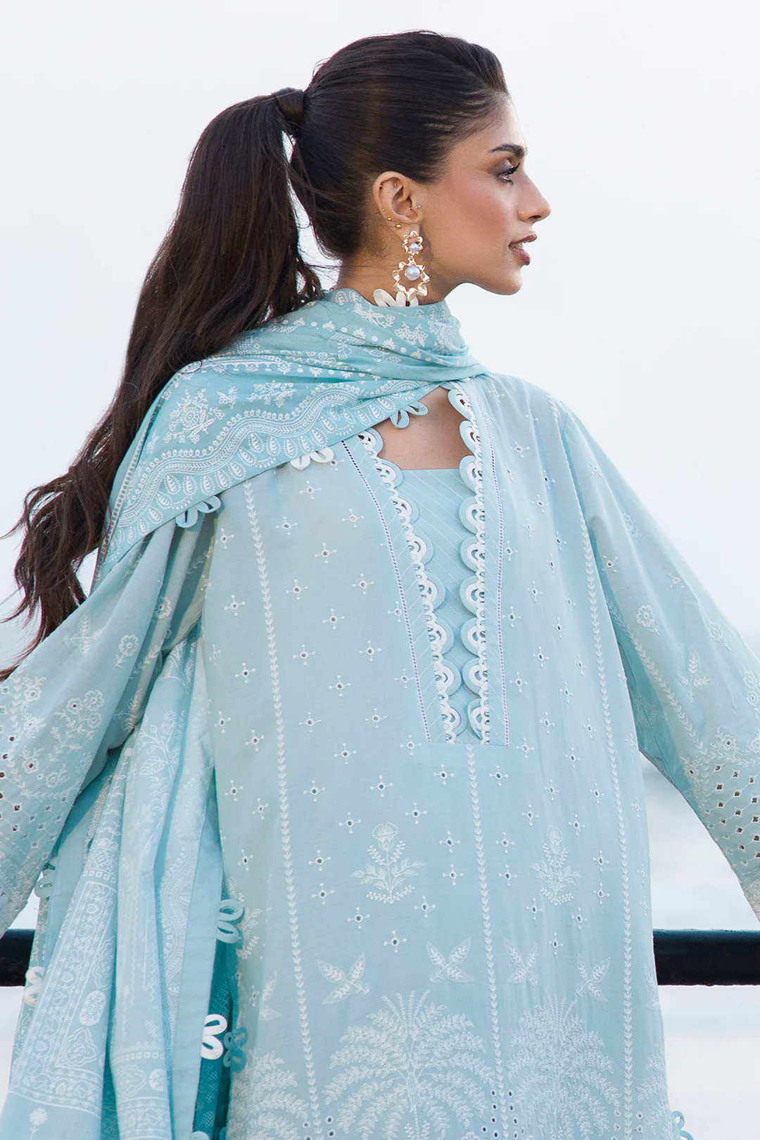Embroidered Shirt Shalwar Dupatta - 0079 - Image 9