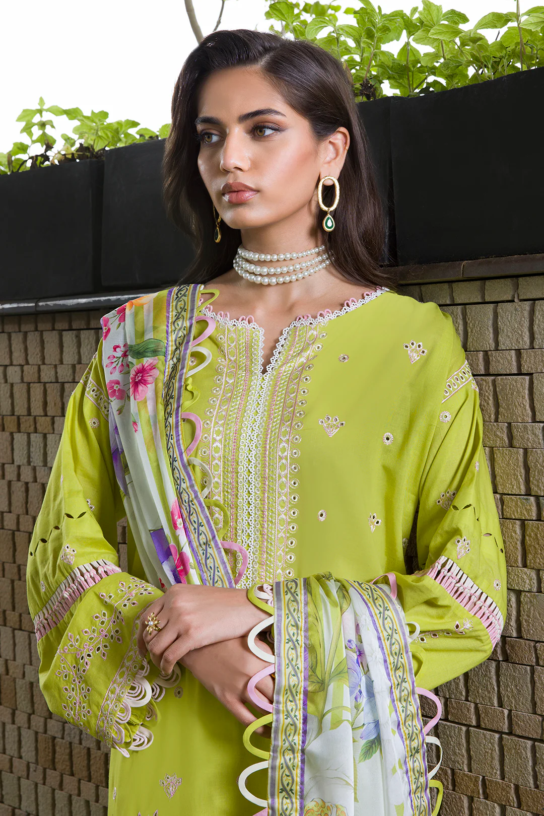 Embroidered Shirt Shalwar Dupatta - 0081 - Image 10