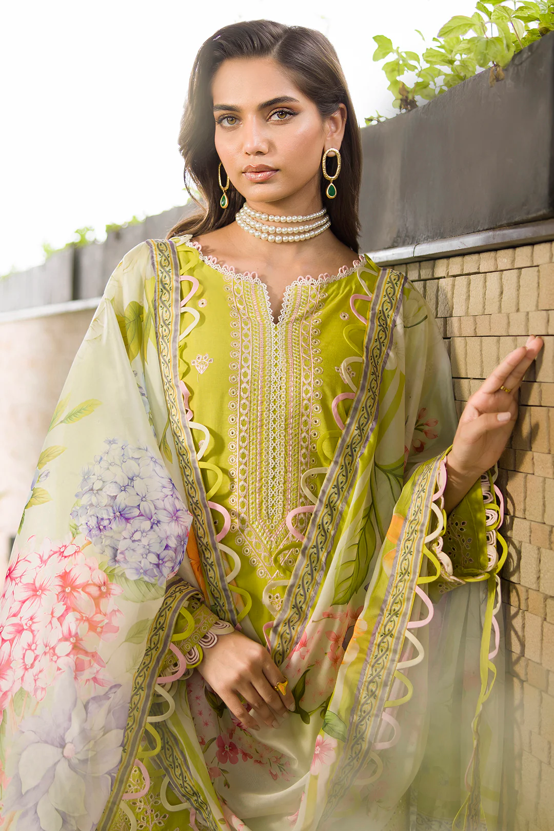 Embroidered Shirt Shalwar Dupatta - 0081 - Image 2