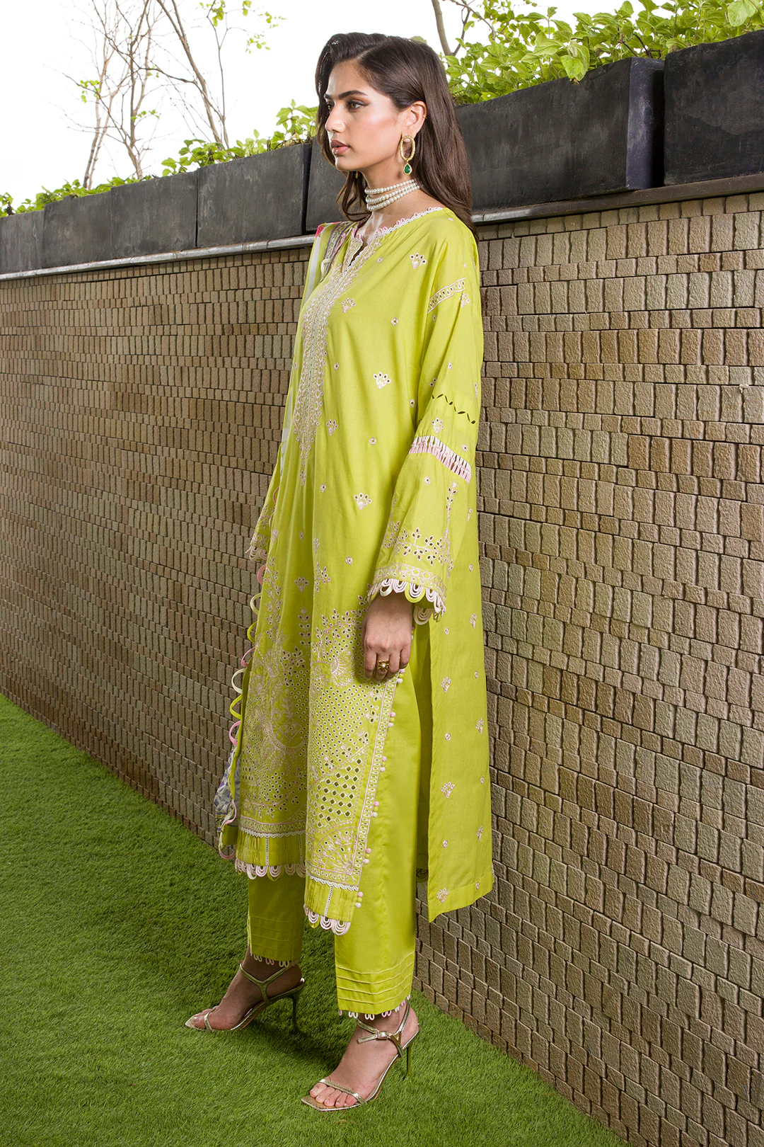 Embroidered Shirt Shalwar Dupatta - 0081 - Image 3