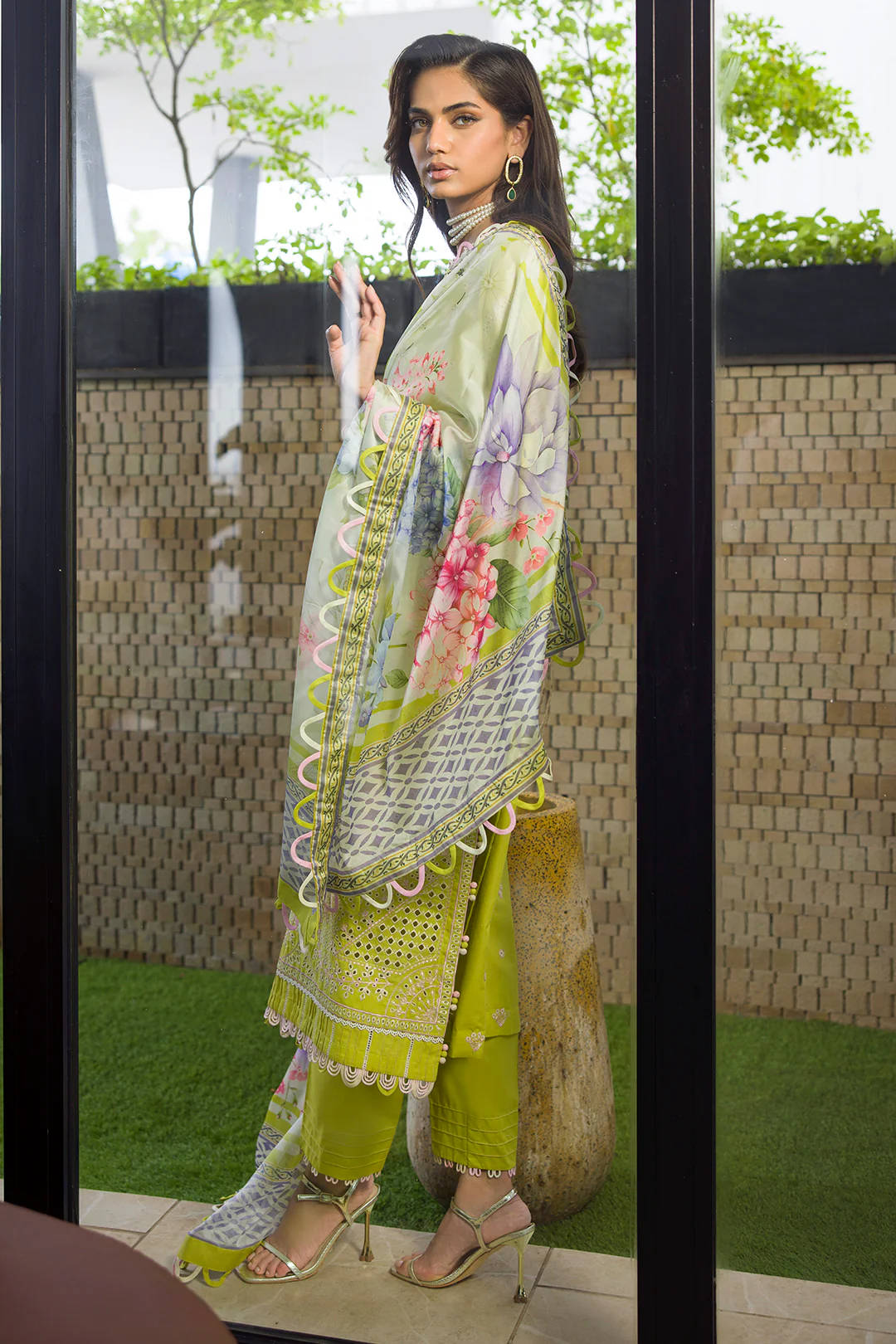 Embroidered Shirt Shalwar Dupatta - 0081 - Image 7