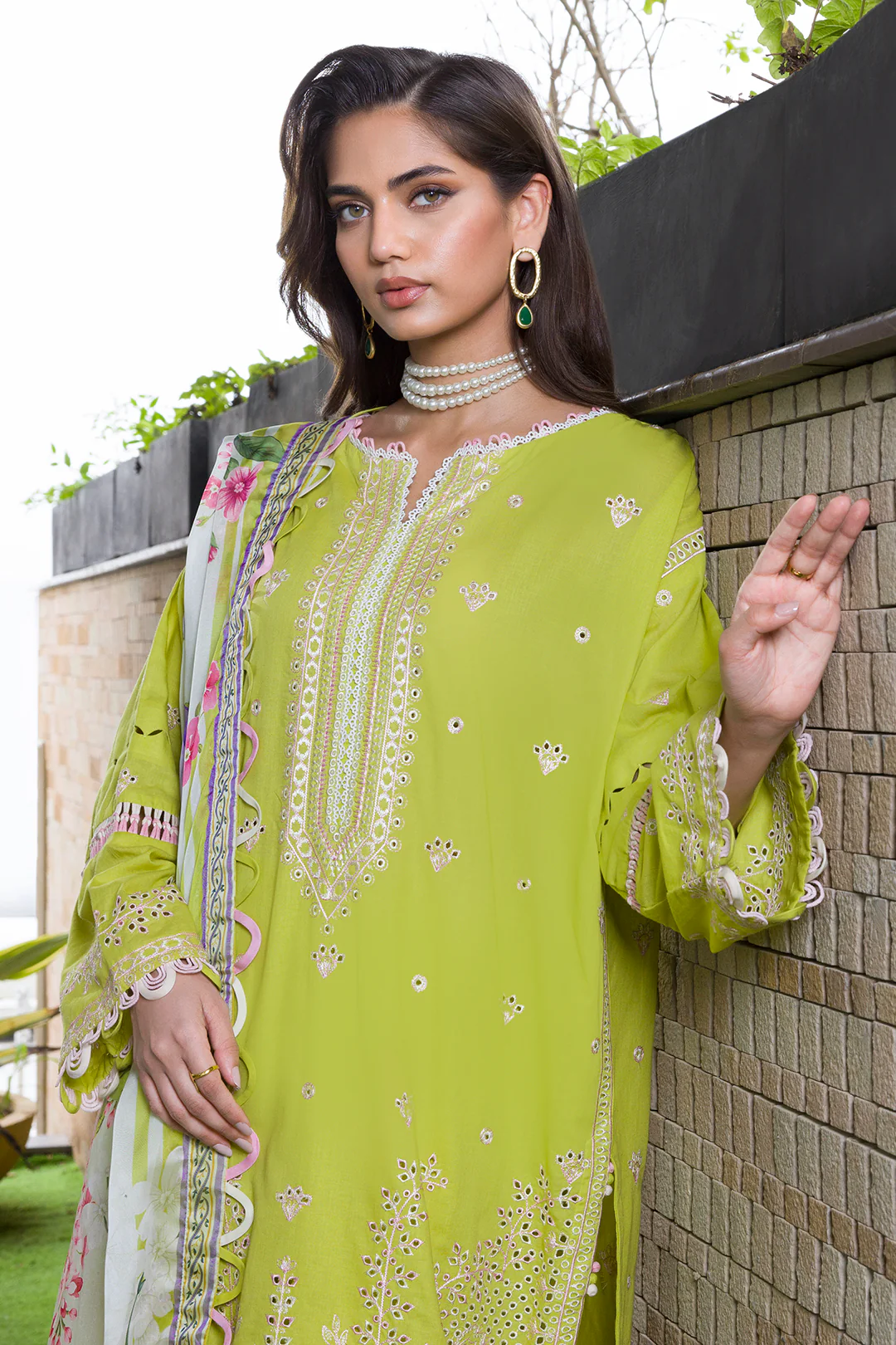 Embroidered Shirt Shalwar Dupatta - 0081 - Image 8