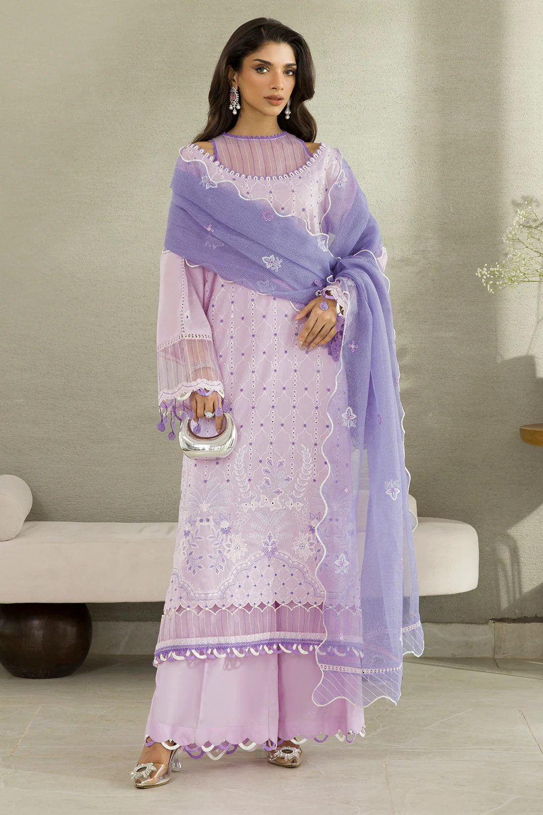 Embroidered Shirt Shalwar Dupatta - 0082 - Image 3