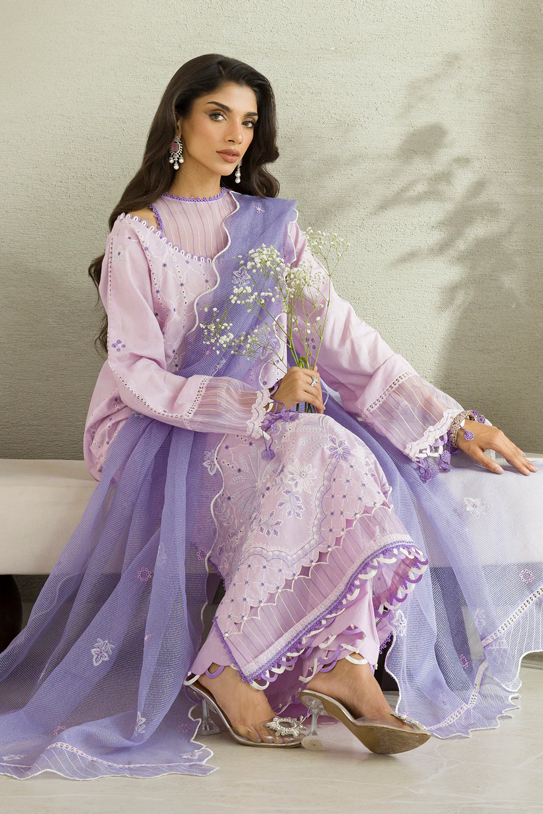 Embroidered Shirt Shalwar Dupatta - 0082 - Image 9