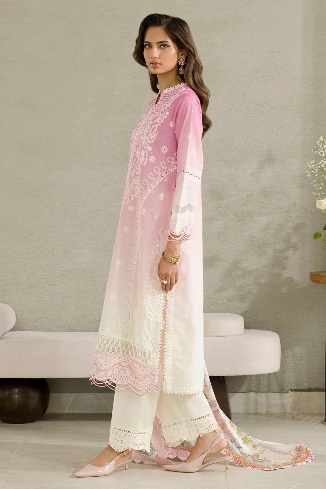 Embroidered Shirt Shalwar Dupatta - 0083 - Image 3