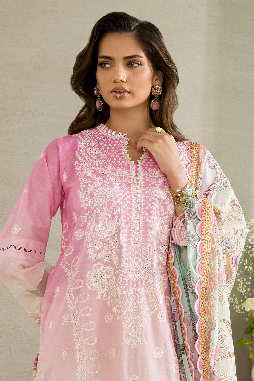 Embroidered Shirt Shalwar Dupatta - 0083 - Image 4