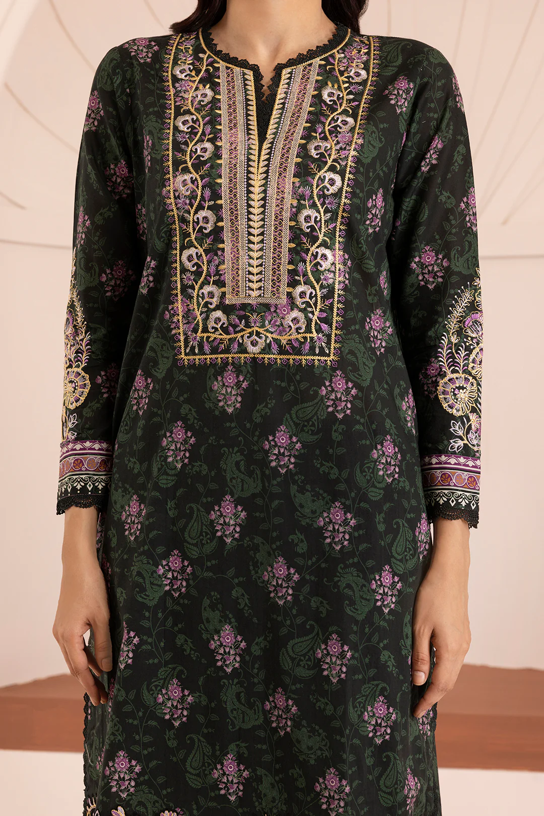 Embroidered Shirt Shalwar Dupatta - 0208 - Image 4